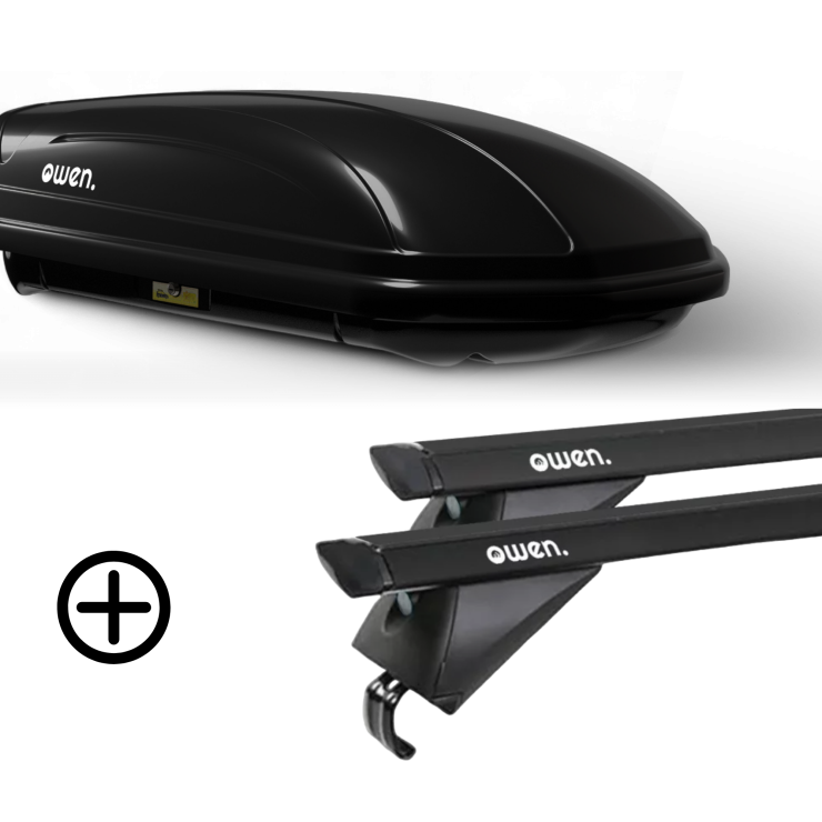 Barres de toit OWEN noires 5.0L PRO & Coffre de toit 320L ADVANCED - Bundle