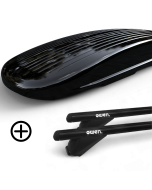 Barres de toit OWEN noires 3.0L & Coffre de toit PREMIUM 540L - Bundle
