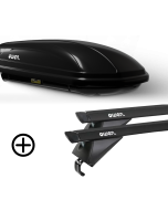 Barres de toit OWEN noires 5.0S PRO & Coffre de toit 320L ADVANCED - Bundle